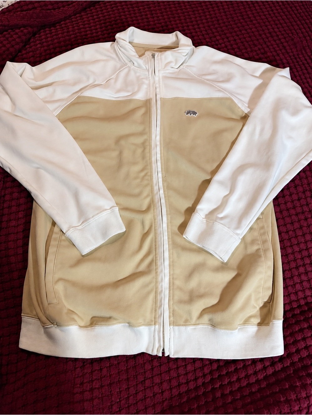 Ecko Unlimited Two-Tone Cream and White Track Jacket